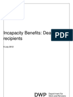 Incapacity Benefits Death of Recipients