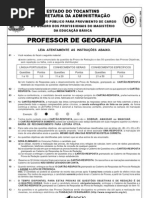 Prova 06 - Professor de Geografia