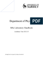 MSc Laboratory Handbook 2012-13