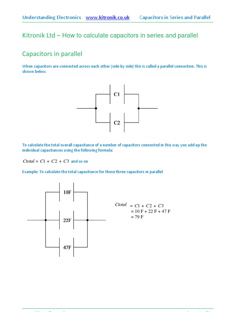 How to Calculate Capacitors in Series and Parallel Series And