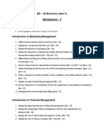 BE - All Branches (Sem V) Management - Ii Question Bank: All The Questions Contain The 7 Marks in GTU Exams