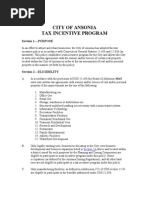 Tax Incentive Program