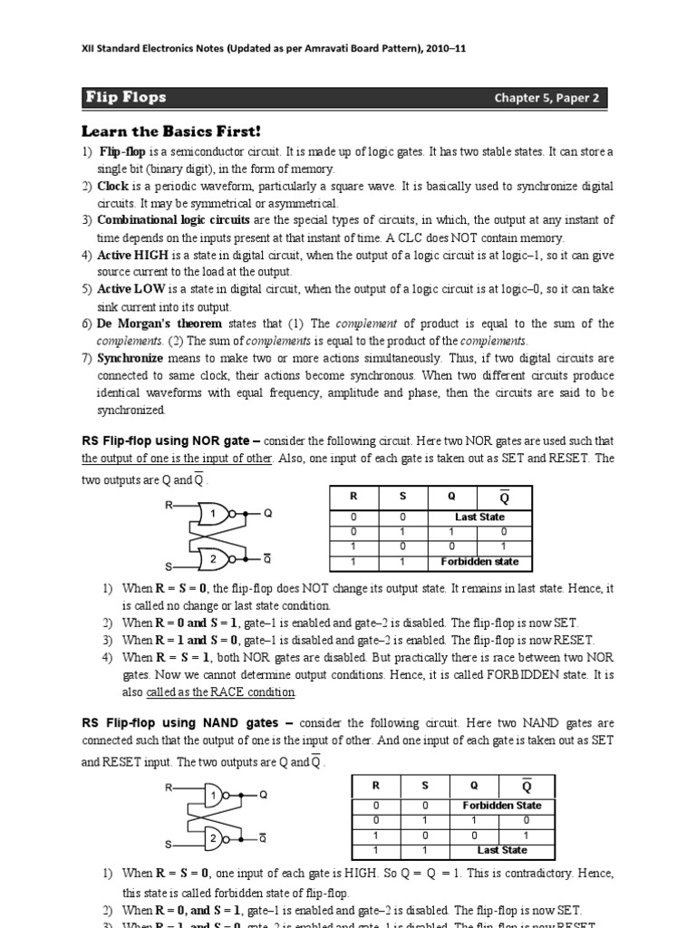Learn The Basics First!: Flip Flops | PDF | Electronic Circuits ...