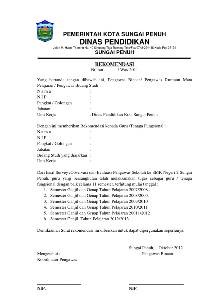 Contoh Surat Usulan Kepala Sekolah