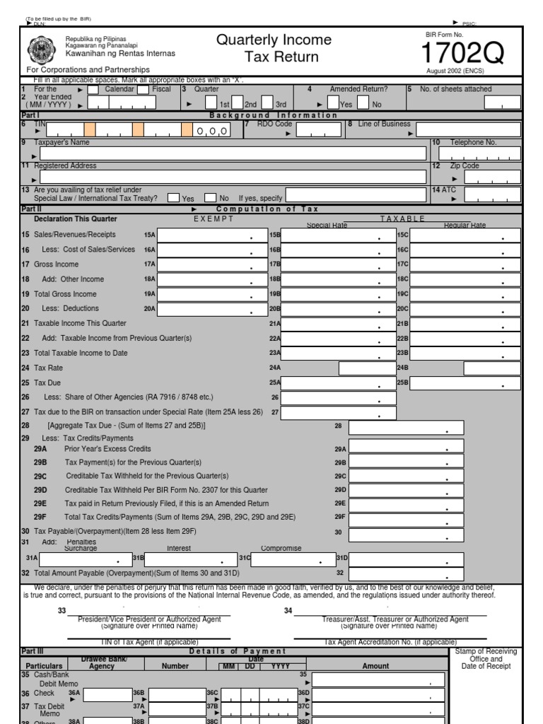 1702q_1 Tax Return (United States) Gross