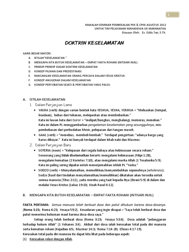 Makalah Soteriologi