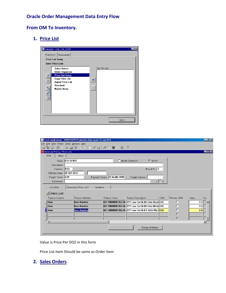 Oracle Order Management Flow Overview | PDF