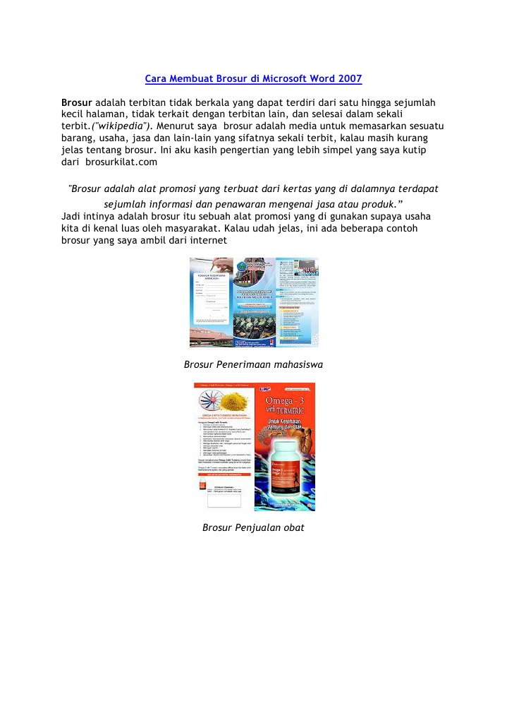 Cara Membuat Brosur Di Microsoft Word 2007