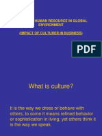 Managing Human Resource in Global Environment (Impact of Culturer in Business)
