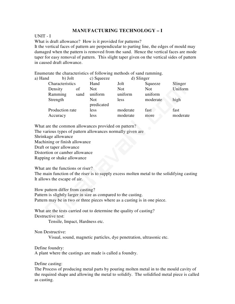 Manufacturing Technology: Patterns & Casting | PDF | Welding | Construction