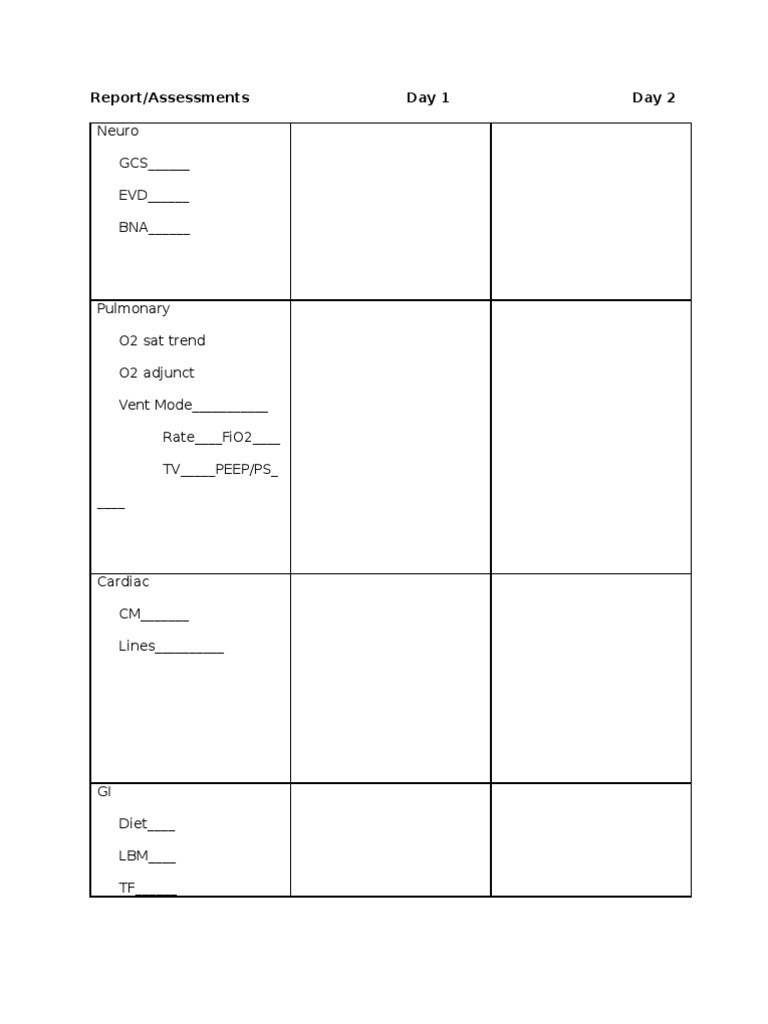 Patient Assessment Report Template | PDF