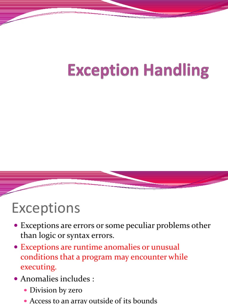 Exception Handling PDF Division (Mathematics) C++