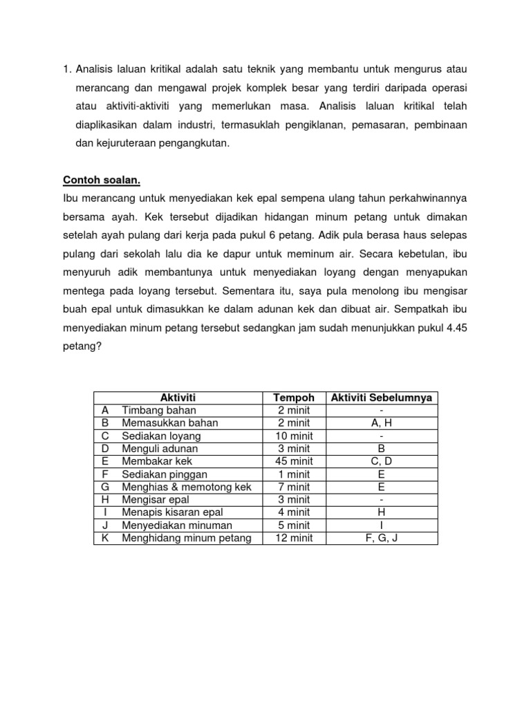 Analisis Laluan Kritikal Pdf