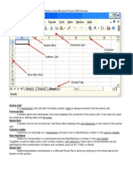 Parts of the Microsoft Excel 2003
