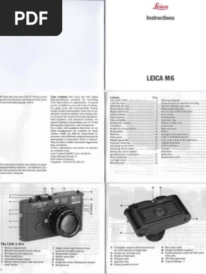 Leica ライカ M6 使用説明書 H-451 Leica M6 Instructions | PDF | Exposure (Photography) | Shutter Speed