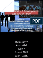 Ethical Behavior & Developments in Business Ethics