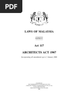 Architects Act 1967 (Revised 1973) - Act 117