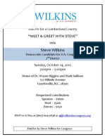 Wilkins For Congress - Oct 14 Fundraiser Flyer