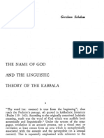 Gershom Scholem's Theory of the Kabbalistic Name of God