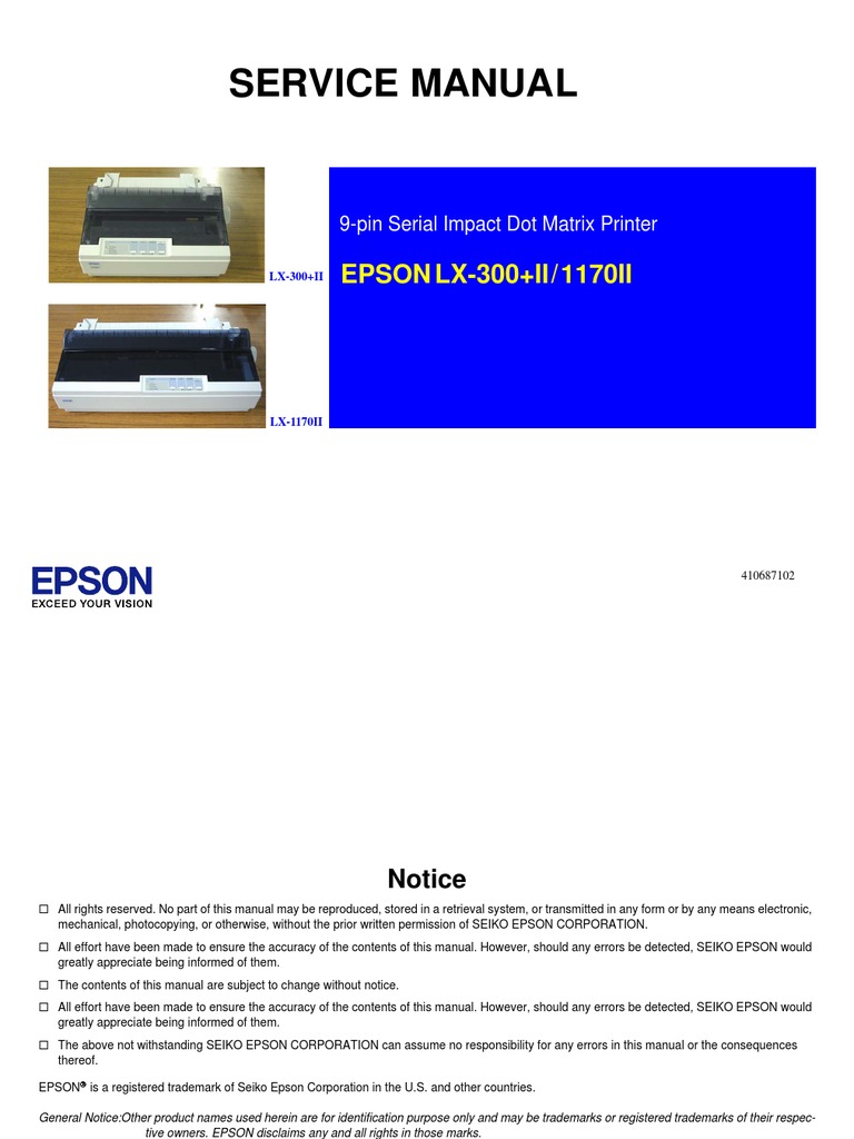 Epson LX-300+II, LX-1170II (Em Ingles) Service Manual