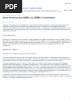 Small Antennas For 300Mhz To 450Mhz Transmitters: Application Note 4302