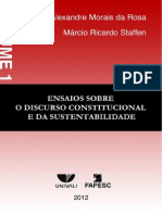 ENSAIOS SOBRE O DISCURSO CONSTITUCIONAL E DA SUSTENTABILIDADE - Volume 1 - 2012