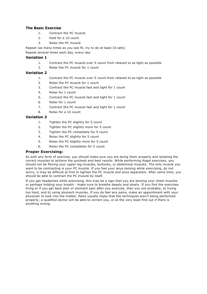 Kegel Exercises: Proper Techniques Guide | PDF | Self-Improvement ...
