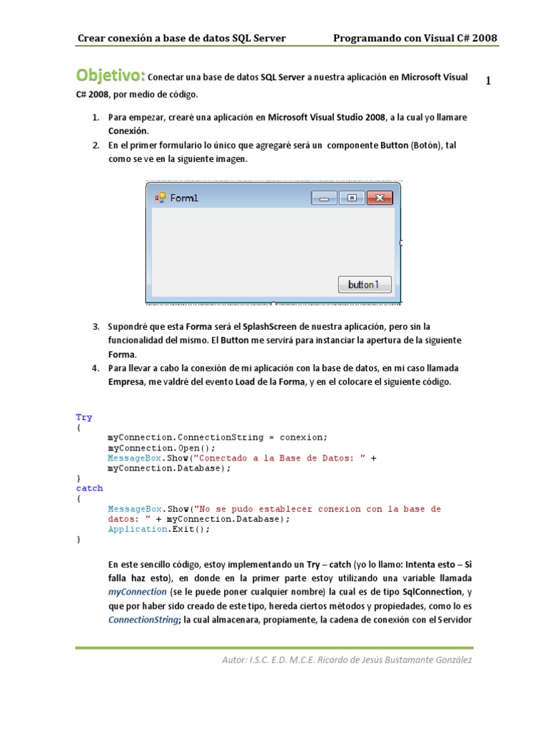 C# Con SQL | PDF | Servidor SQL de Microsoft | C Sharp (lenguaje de ...