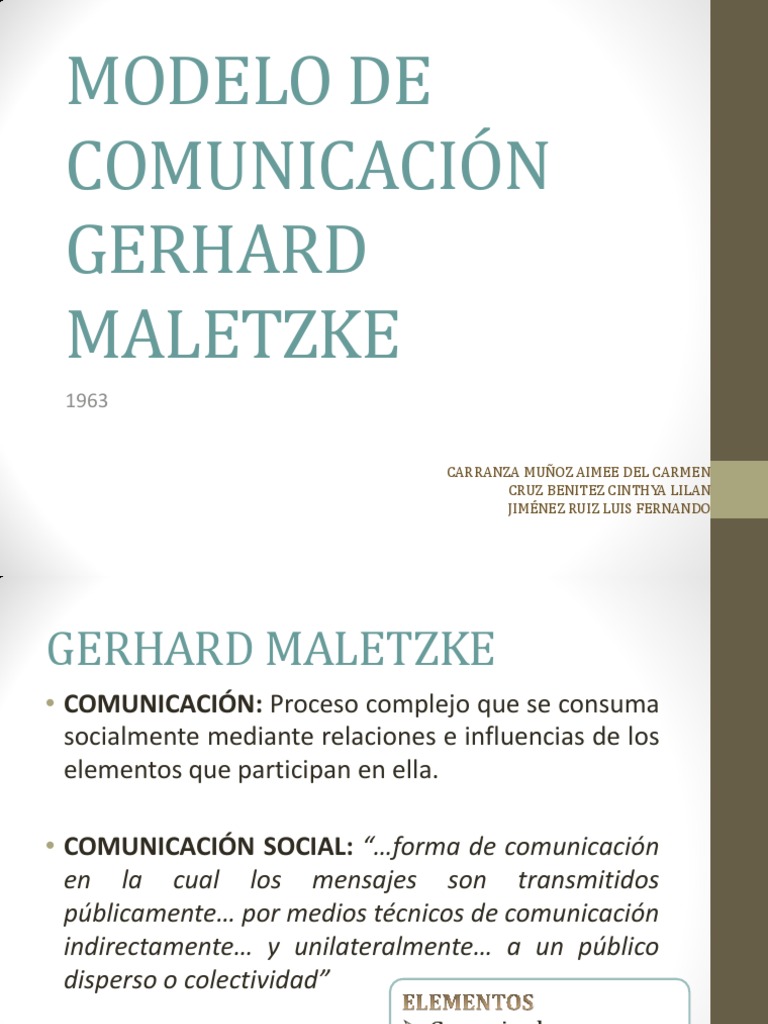 Modelo de Comunicación Gerhard Maletzke | PDF