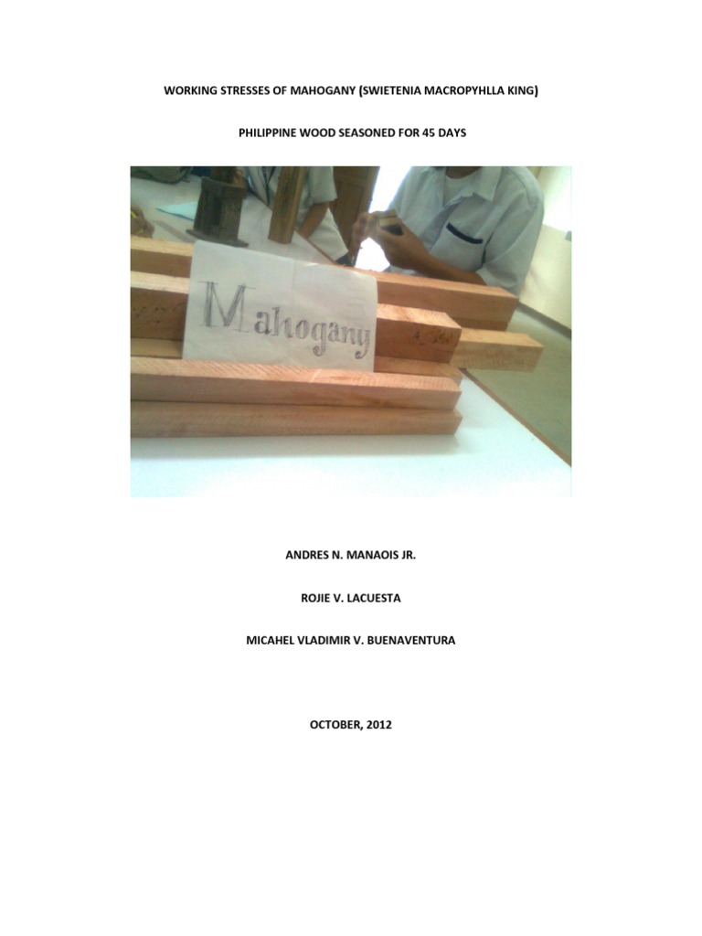 Timber Design-Strength of Mahogany | PDF | Lumber | Stress (Mechanics)