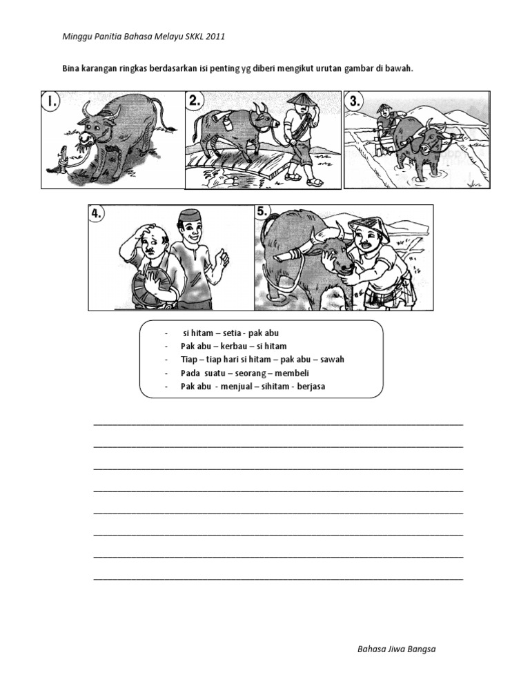 Bina Karangan Ringkas Berdasarkan Isi Penting Yg Diberi Mengikut Urutan Gambar Di Bawah Pdf