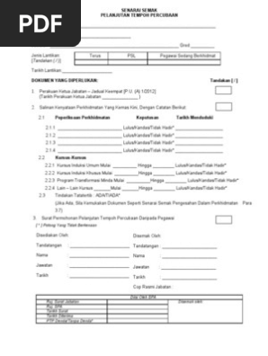 Senarai Semak Pelanjutan Tempoh Percubaan Pdf