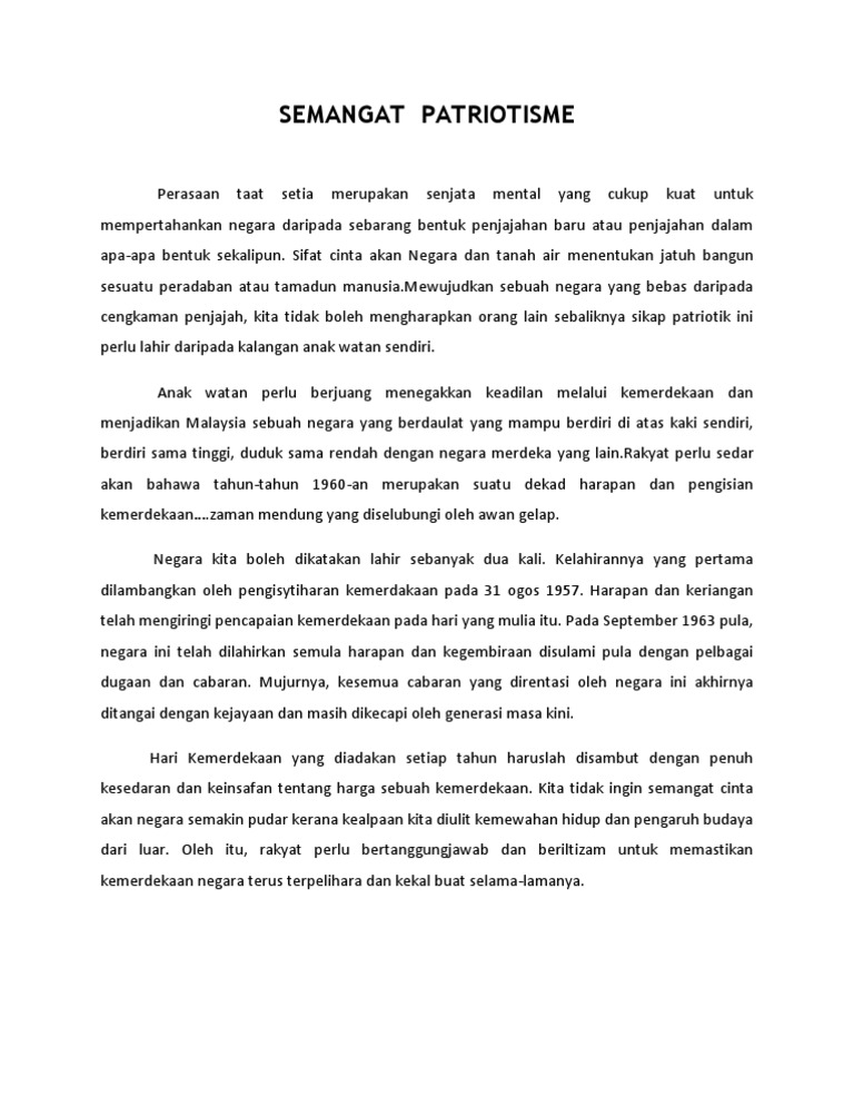 Semangat Patriotisme