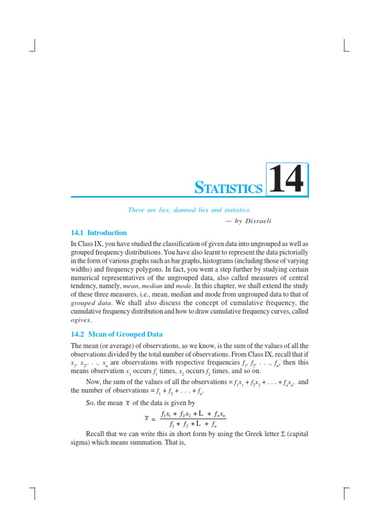 Chapter 14 | PDF | Mode (Statistics) | Median
