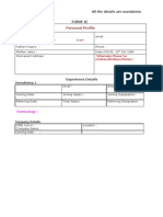 Personal Profile: Form 1E