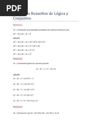 Ejercicios Resueltos De Logica Y Conjuntos Pdf Razonamiento Deductivo Metalogica
