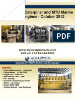 Used & New Caterpillar and MTU Marine Diesel Engines - October 2012