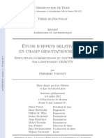 Etude D'effets Relativistes en Champ Gravitationnel Fort