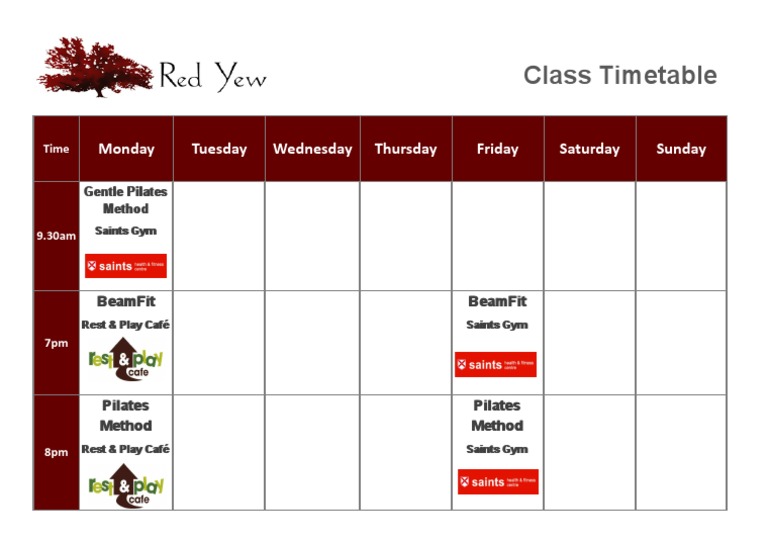 Timetable | PDF | Wellness