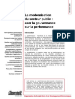 Ynthèses: La Modernisation Du Secteur Public: Axer La Gouvernance Sur La Performance