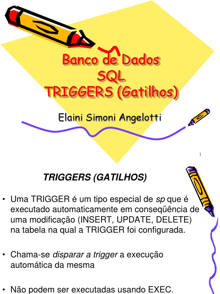 Tipos e Exemplos de Triggers em SQL | PDF | SQL | Recuperação de informação