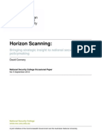 Horizon Scanning - Bringing Strategic Insight To National Security Policymaking