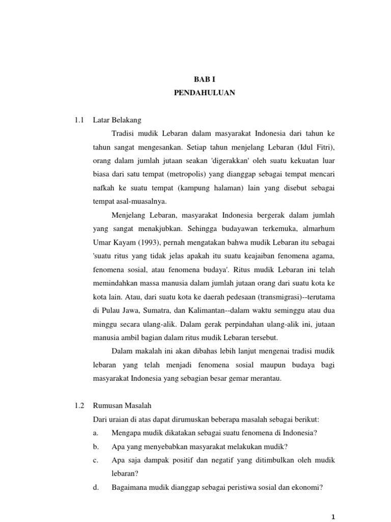 Tradisi Mudik Lebaran