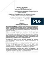 Decreto Ley 1295 de 94 Sistema General de Riesgos Profesionales