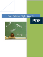 Pre-PrimerSight WordColor Cards