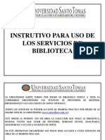 Instrutivo para Uso de Los Servicios de Biblioteca