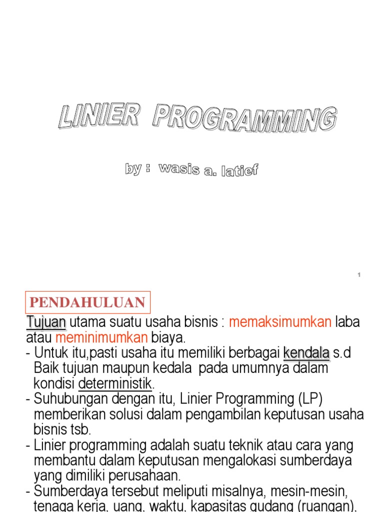 Optimasi Bisnis dengan Linear Programming | PDF