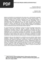 Observações a respeito dos preços Agricolas em São Paulo (1798/1836)  