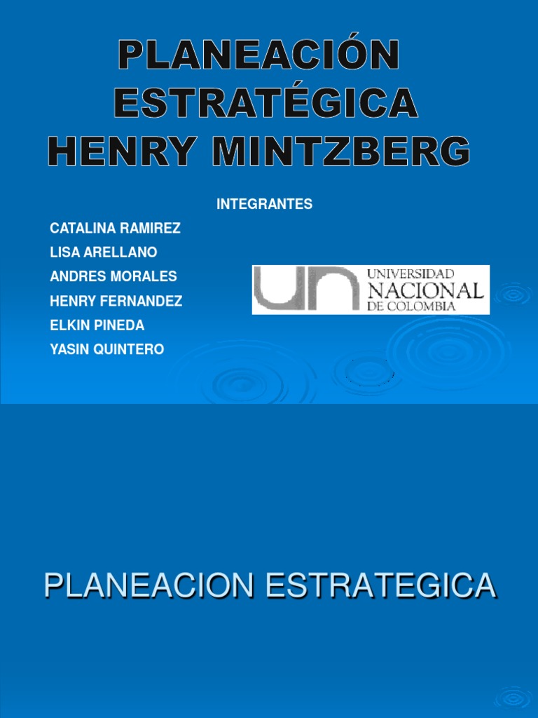 Planecion Estrategica Henry Mintzberg | Planificación ...