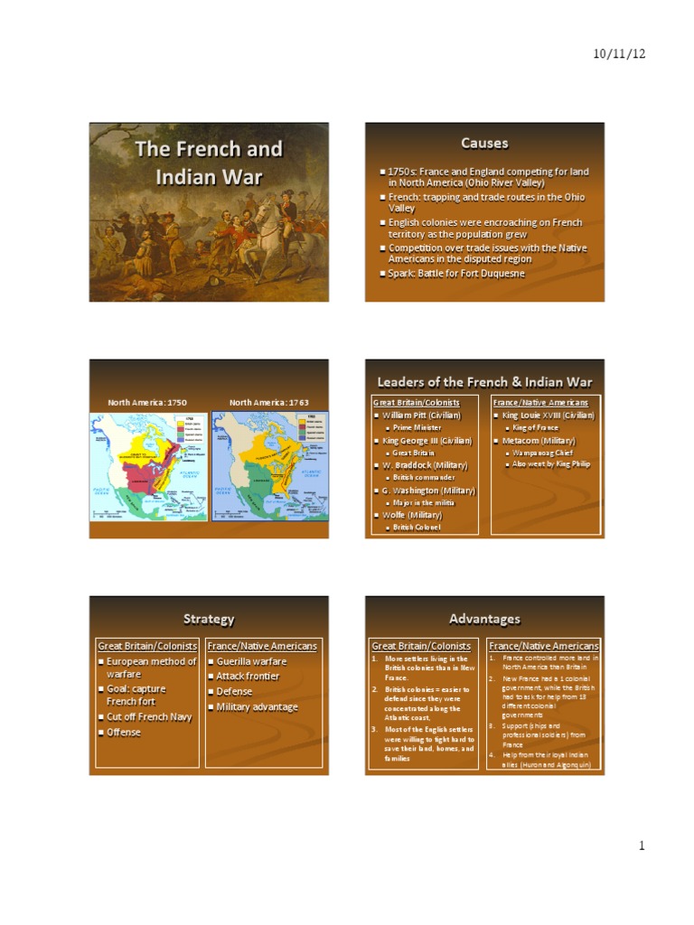 Causes and Consequences of the French and Indian War | PDF | French And ...